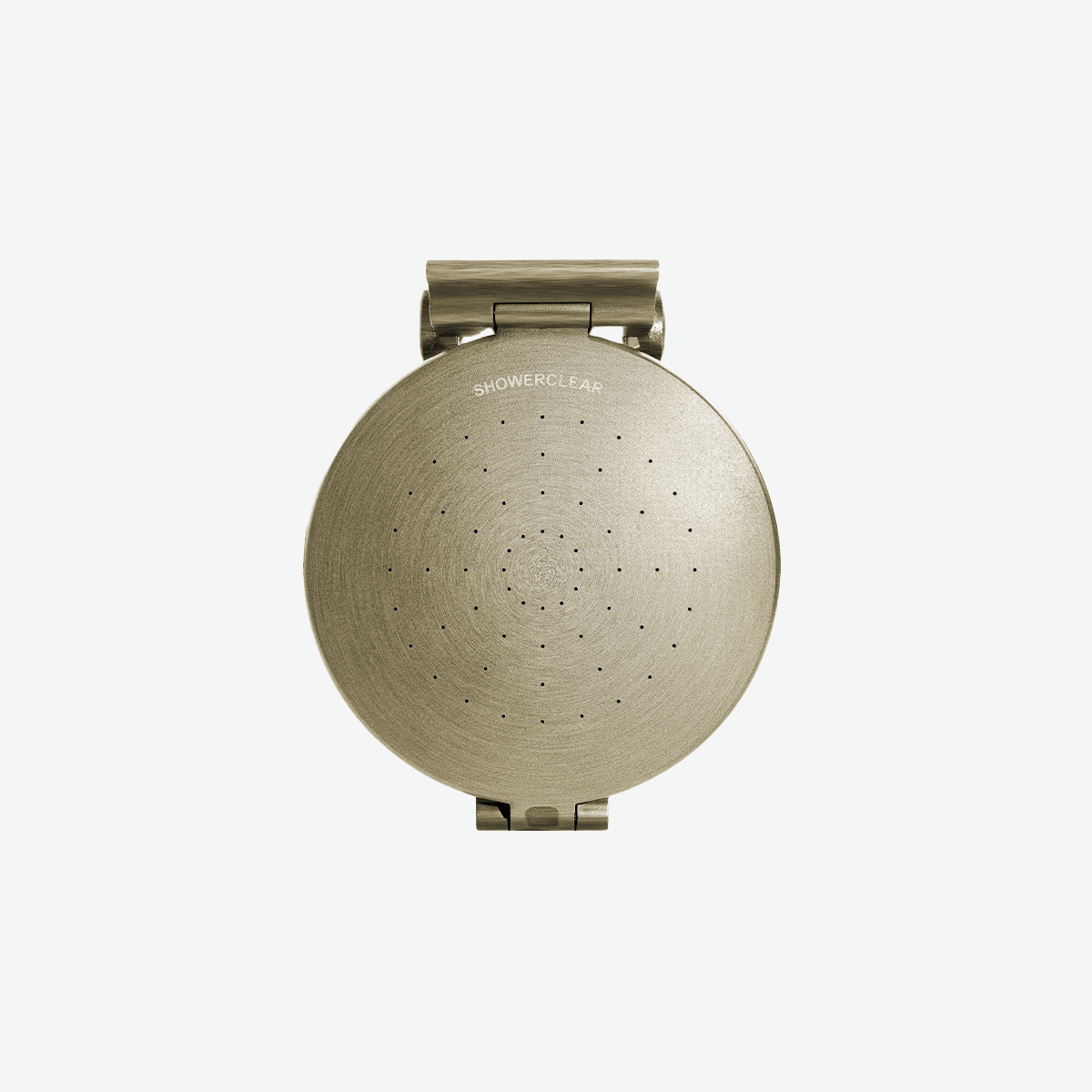 ShowerClear Brushed Gold Shower Head Closed - Front View