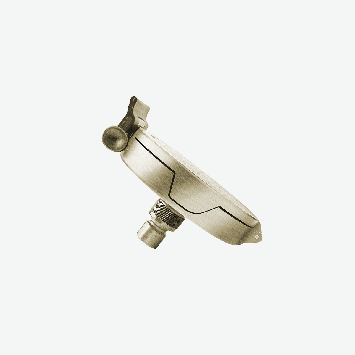 ShowerClear Brushed Gold Shower Head Closed - Side View