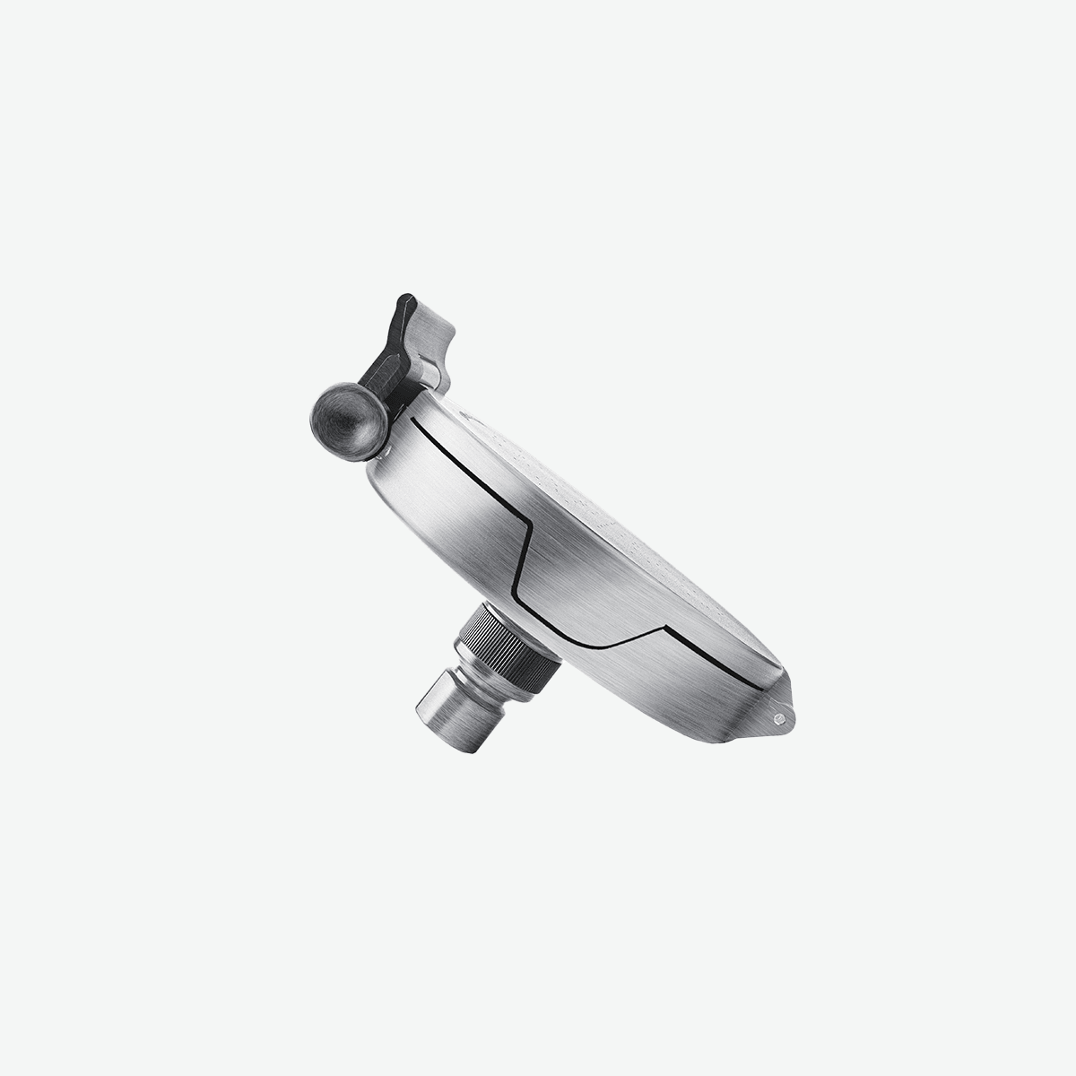 ShowerClear Brushed Nickel Shower Head Closed - Side View