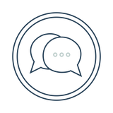 Icon of chat bubbles representing ShowerClear's great on-hand customer service